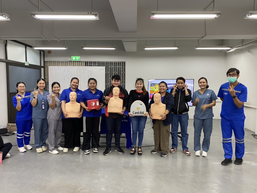 โรงพยาบาลวิชัยเวช แยกไฟฉาย จัดอบรมเชิงปฏิบัติการ “การช่วยฟื้นคืนชีพขั้นพื้นฐาน (CPR) และปฐมพยาบาลเบื้องต้น” ให้แก่บุคลากรของ บริษัท คิมเบอร์ลี่ไดมอนด์ จำกัด