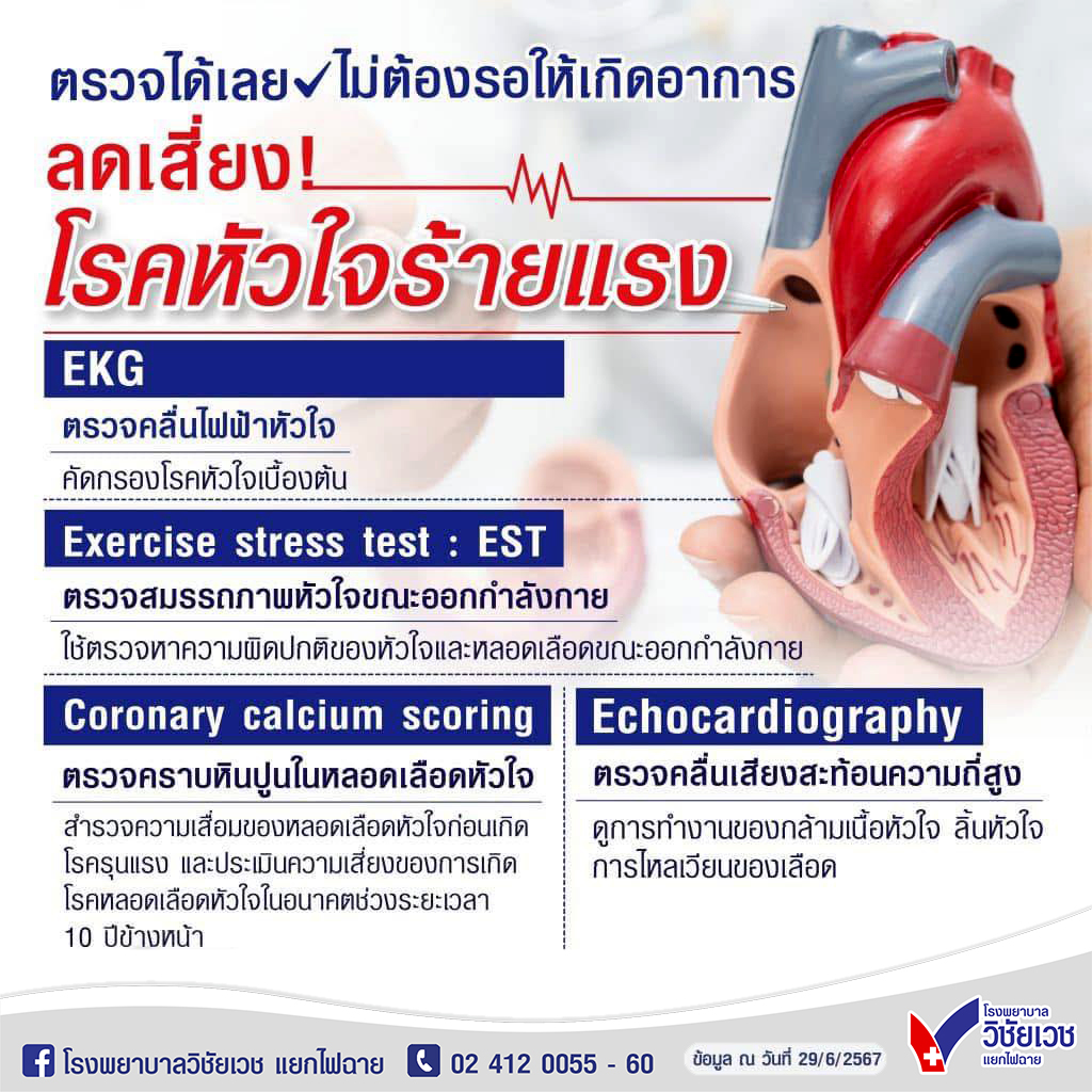 ลดเสี่ยง โรคหัวใจร้ายแรง ตรวจได้เลยไม่ต้องรอให้มีอาการ