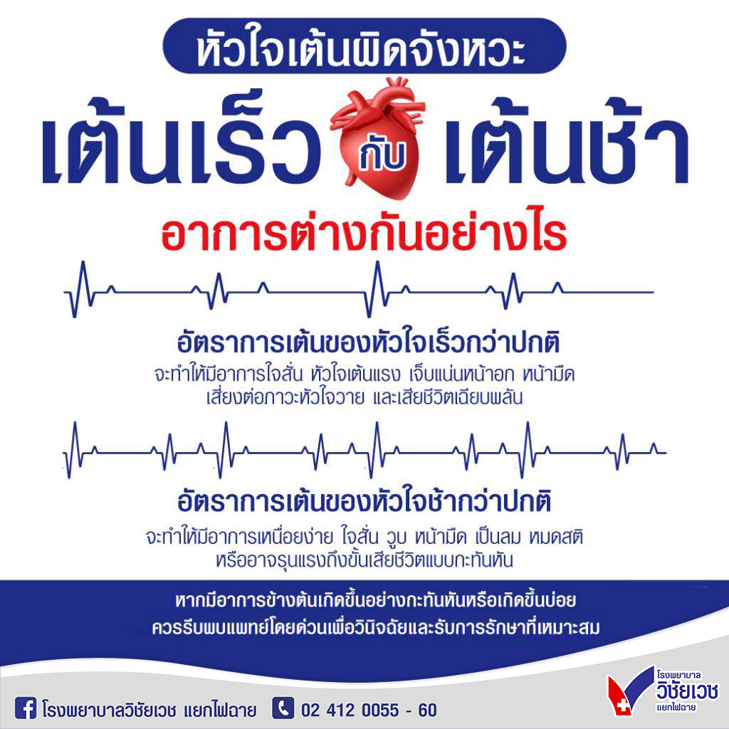 หัวใจเต้นเร็ว vs เต้นช้า…อันตรายต่างกันอย่างไร?